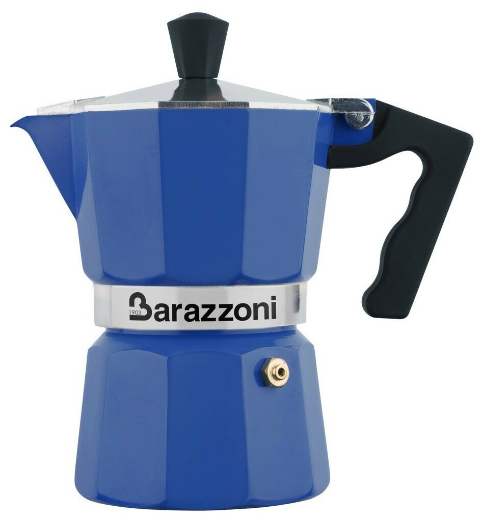 Гейзерная кофеварка Barazzoni Alluminium Blue на 3 чашки, синяя