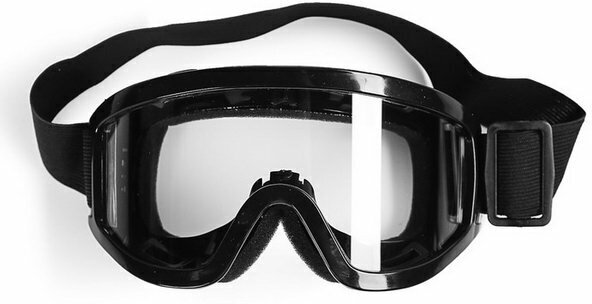 Очки-маска для езды на мототехнике стекло прозрачное цвет черный