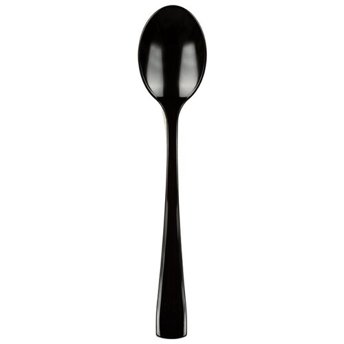 фото Ложка столовая одноразовая 175мм, черная, пс 50 штук в упаковке plma