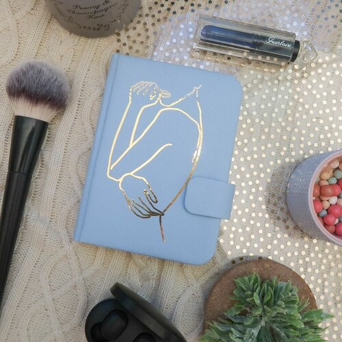 Обложка для паспорта My memory books, белый, голубой, золотой