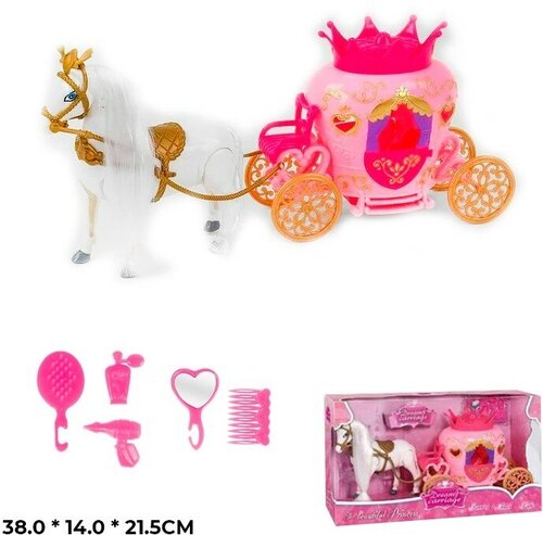 Карета для кукол КНР с лошадью, в коробке, пластик (1170571ZY/2079973)