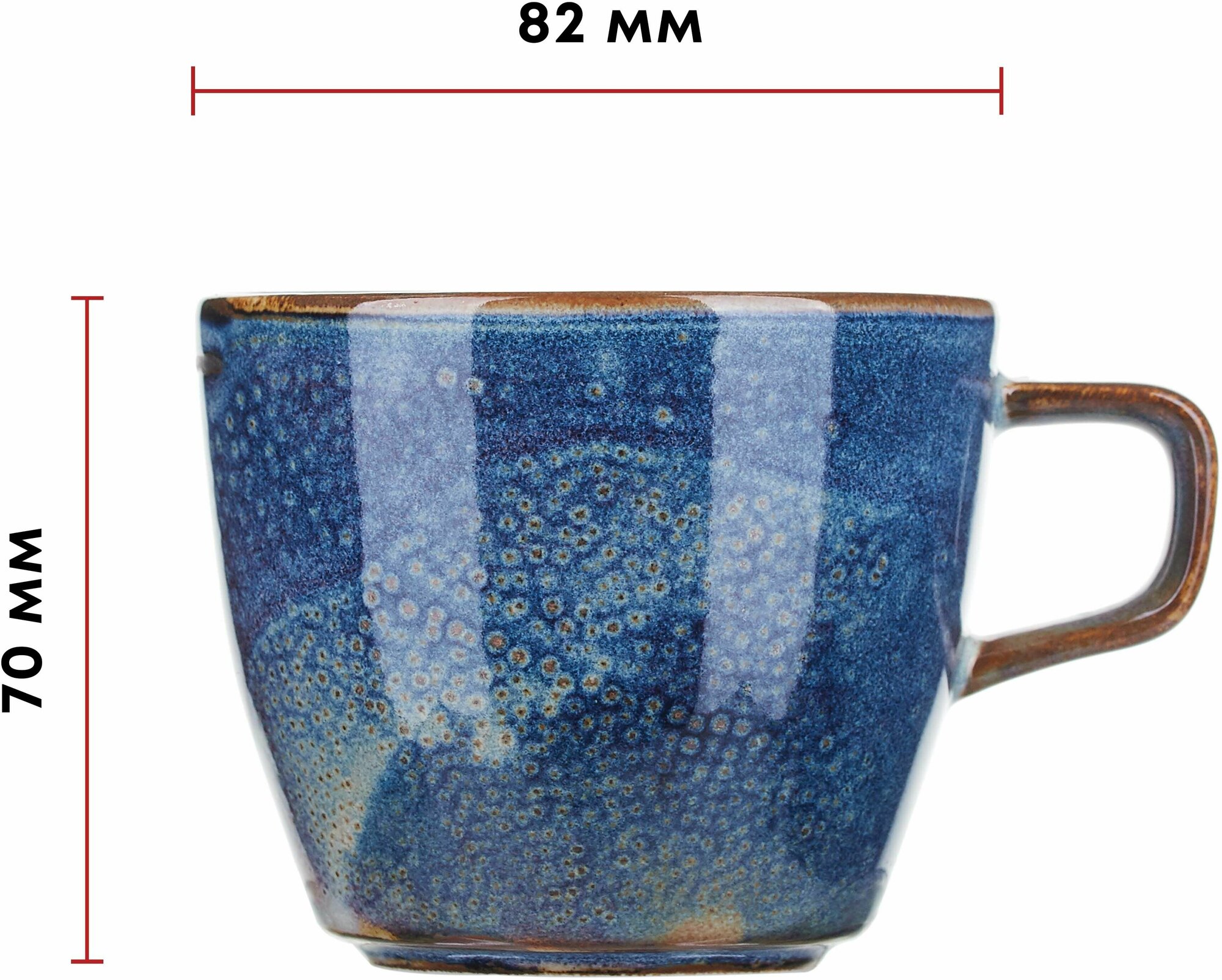 Чашка Kunstwerk Ирис чайная 200мл, 82х82х70мм, фарфор, голубой — фото 1