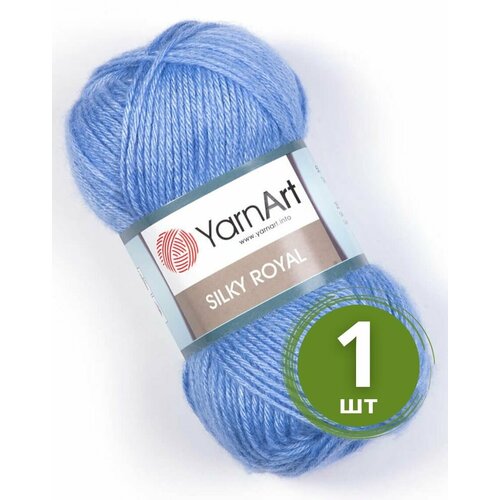 Пряжа YarnArt Silky Royal (ЯрнАрт Силк Роял) 1 моток цвет 443, Голубой, 35% шелковая вискоза, 65% мериносовая шерсть, 50г, 140 м