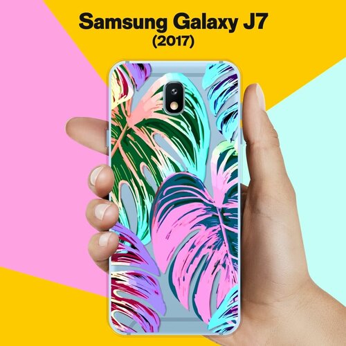 Силиконовый чехол на Samsung Galaxy J7 (2017) Яркая пальма / для Самсунг Галакси Джей 7 2017 силиконовый чехол на samsung galaxy j7 2017 i hate cardio для самсунг галакси джей 7 2017