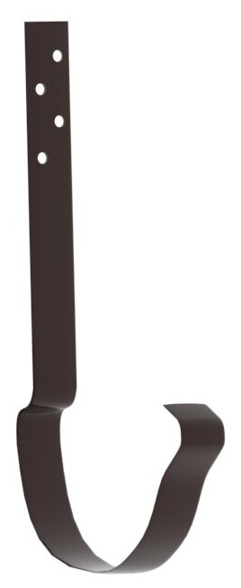 Кронштейн крюк длинный для желоба, металлический инси (100), цвет шоколад - фотография № 1