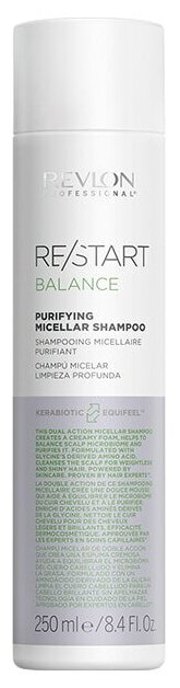 Revlon Restart Balance: Мицеллярный очищающий шампунь для жирной кожи головы (Purifying Micellar Shampoo), 250 мл