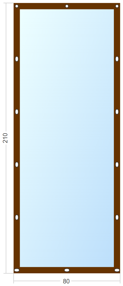 Мягкое окно Софтокна 80х210 см съемное, Французский замок, Прозрачная пленка 0,7мм, Коричневая окантовка, Комплект для установки - фотография № 3