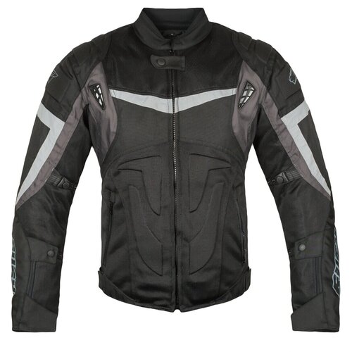 RUSH Мотокуртка STONER текстиль, цвет Черный/Серый, Размер M