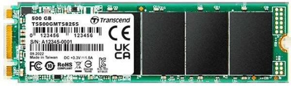 Твердотельный накопитель SSD M.2 Transcend 500Gb MTS825 (SATA3, up to 530/480MBs, 3D NAND, 180TBW, 22x80mm)