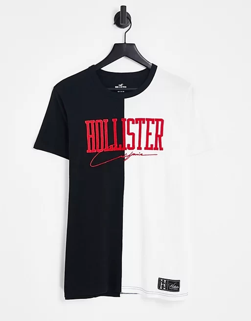 Футболка Hollister, размер L, белый, красный