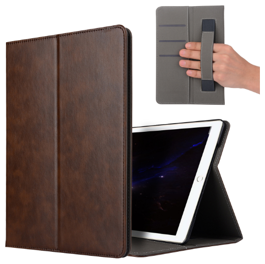 Чехол-обложка MyPads для iPad Pro 2 10.5 A1701, A1709 iPad Air 3 (2019) с трансформацией в подставку и визитницей и держателем для руки коричневый
