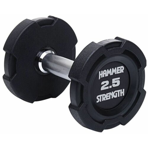 Гантели резиновые Hammer Strength, цвет - черный, пара 2,5 кг диск уретановый бампированный hammer strength 20 кг