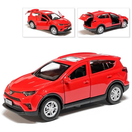 Машина Toyota RAV4, инерционная, красная, Технопарк, 12 см