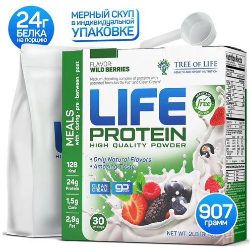 Протеин Tree of Life Life Protein, 907 гр, лесные ягоды tree of life life protein 908 г cherry cream
