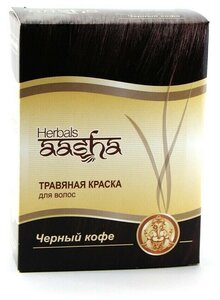 Краска для волос на основе хны, с натур. травами Черный кофе Aasha Herbals 60 г