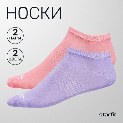 Носки Starfit, размер 35-38, фиолетовый, розовый носки низкие sw 203 белый 2 пары starfit 35 38