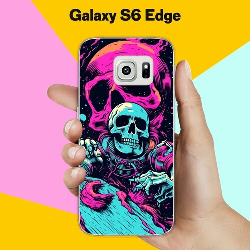 Силиконовый чехол на Samsung Galaxy S6 Edge Череп / для Самсунг Галакси С6 Эдж силиконовый чехол красная панда 2 на samsung galaxy s6 edge самсунг галакси с 6 эдж