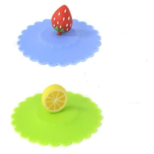 Силиконовые крышки на чашку 2 штуки разноцветные 383₽