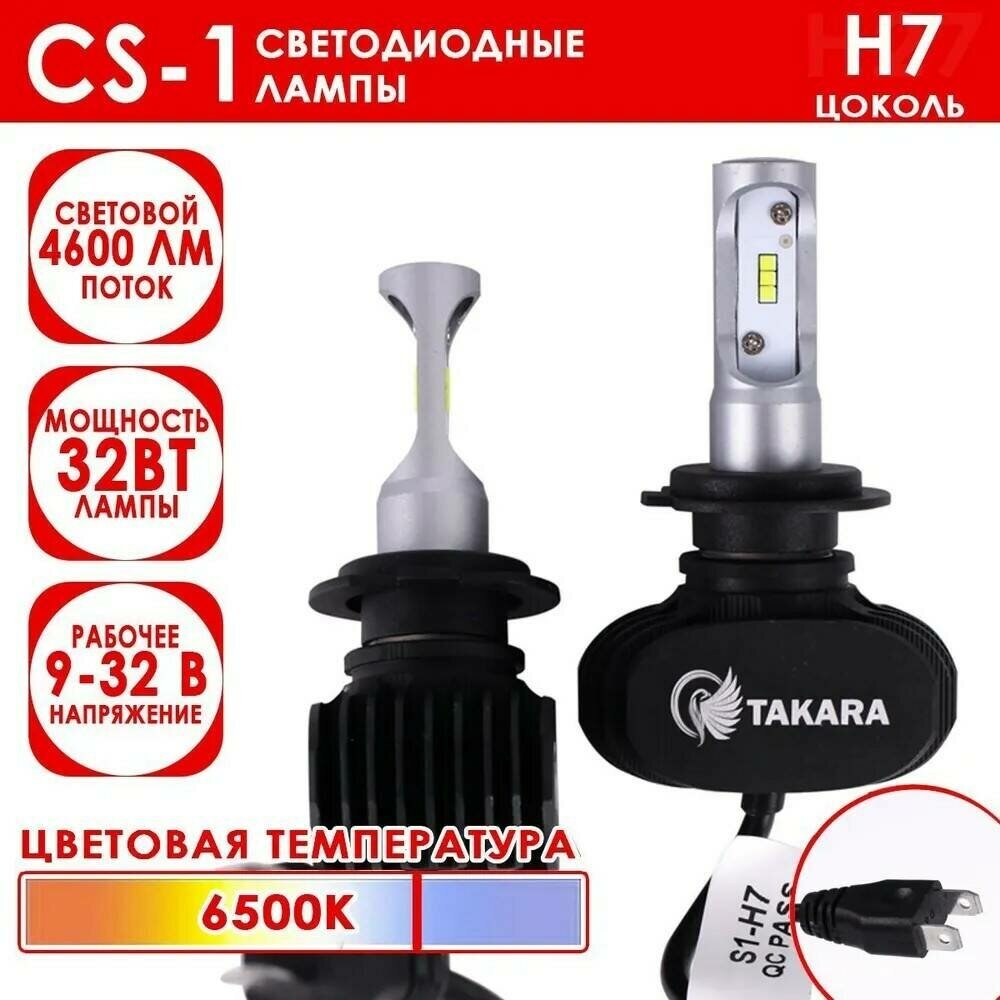 Светодиодные лампы Takara CS-1 цоколь H7, 6500K, 32W (2 Шт)