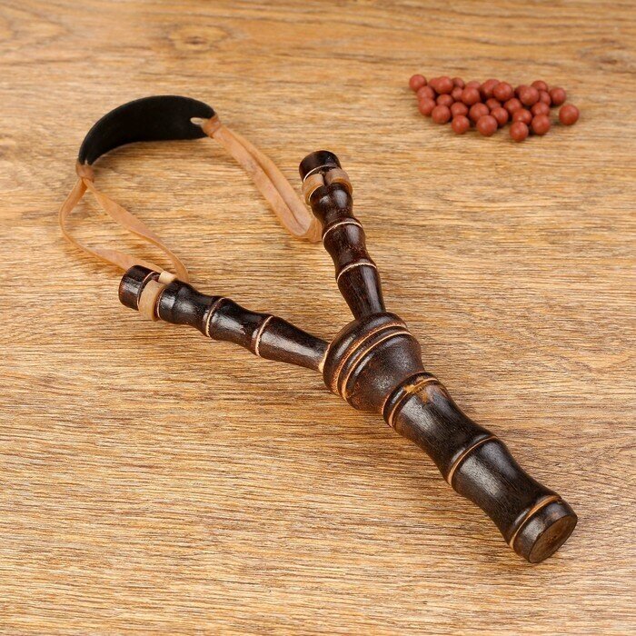 Рогатка "Бамбук", двойной резиновый жгут, деревянная, 19х11 см, (арт. 1267741)