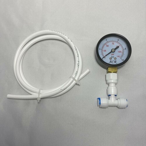 Манометр, измеритель давления для фильтра воды с фитингами и трубкой 1/4 UFAFILTER