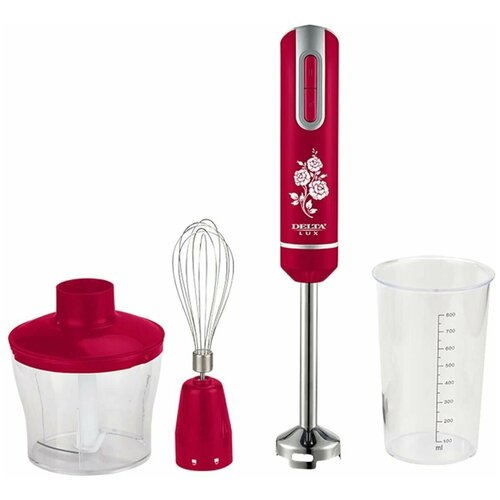 Блендер погружной 800Вт 3 предмета чаша 06л стакан 08л 3 нас турбо металлическая нога нож нержавеющая сталь Дельта 409800₽