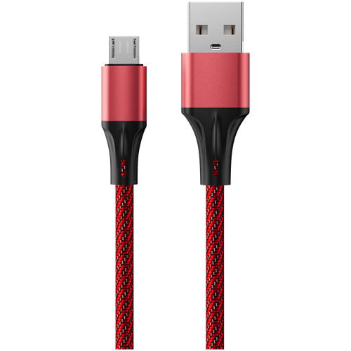 Кабель для быстрой зарядки Accesstyle USB A - Micro USB 24-F100M смартфонов, планшетов, ноутбуков, черный красный