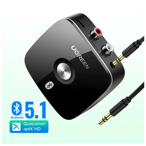 Приемник Bluetooth 5.1 aptX HD с разъемами 3.5 мм и RCA для беспроводной передачи звука на домашние или автомобильные колонки