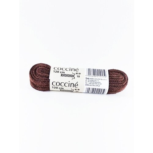 Шнурки хлопковые плоские Coccine, коричневый, 7 мм, 120 см
