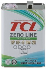 TCL Масло Моторное Tcl Zero Line Fully Synth, Fuel Economy, Sp, Gf-6, 0W20, 4Л