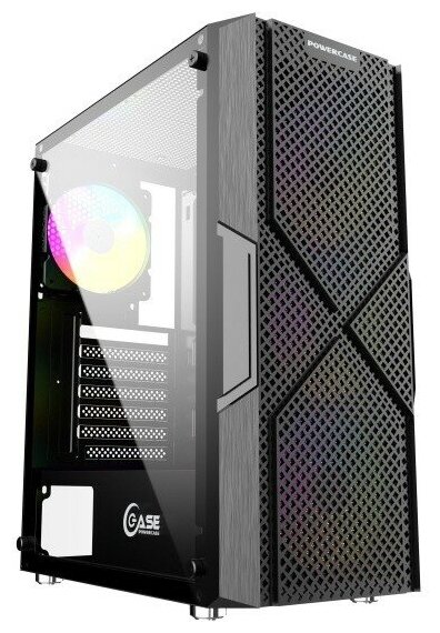 Powercase Корпус MISTRAL T4B, TEMPERED GLASS, 4X 120MM 5-COLOR FAN, чёрный, ATX CMITB-L4