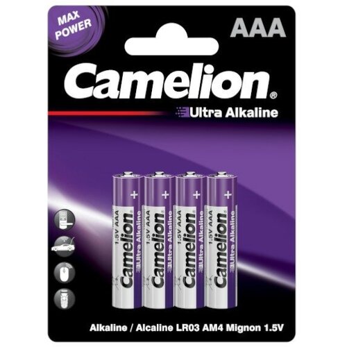 Camelion Батарейка Ultra BL-4 LR03 LR03-BP4UT, батарейка 1.5В 4шт. в уп-ке батарейка energizer max aaa lr03 в упаковке 4 шт