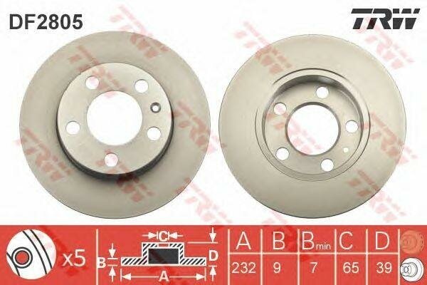 Trw тормозной диск df2805, (1шт)