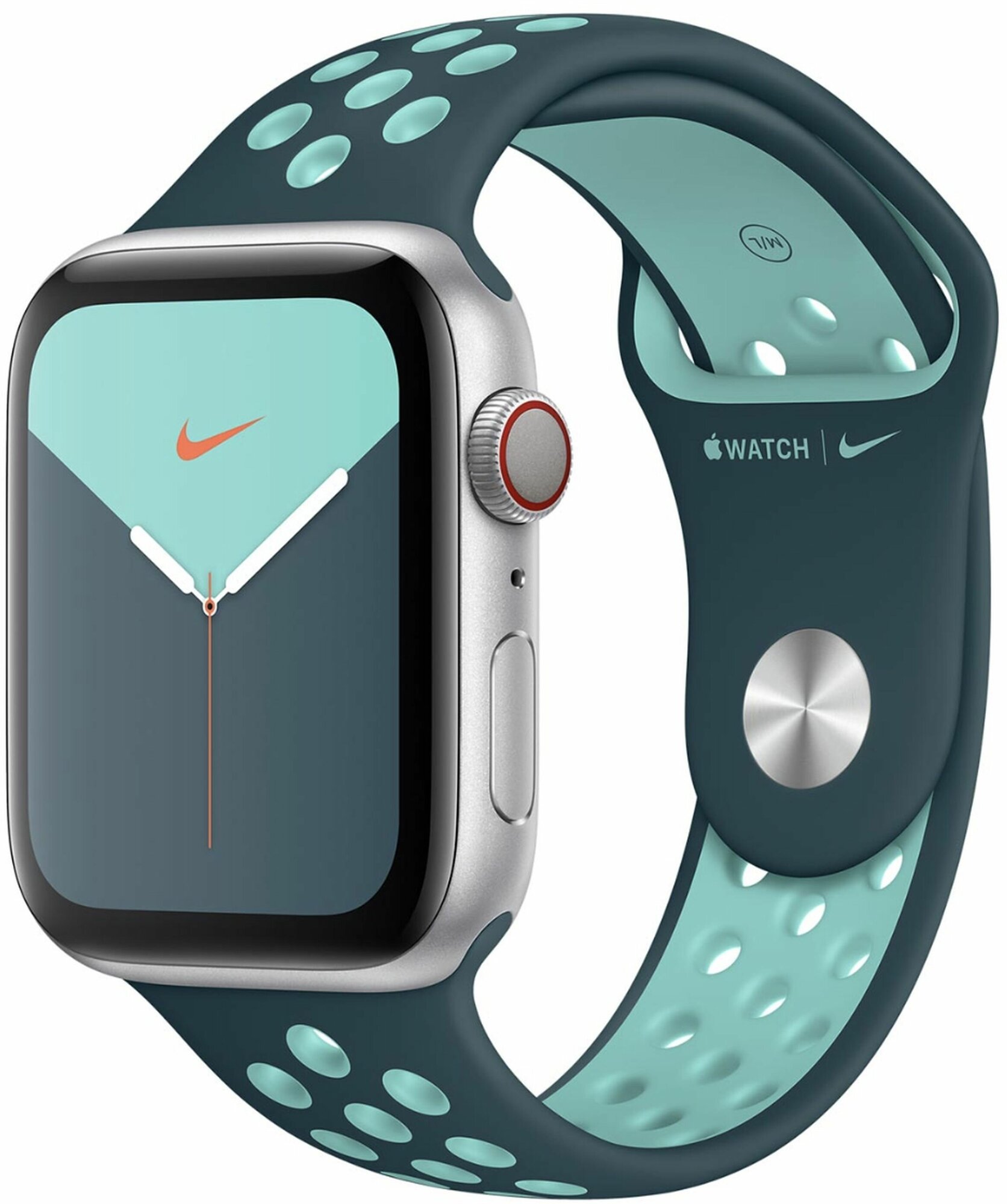 Спортивный ремешок Apple Sport Band Midnight Turquoise/Aurora Green для Apple Watch Nike 42-44-45-49mm MXR12ZM/A