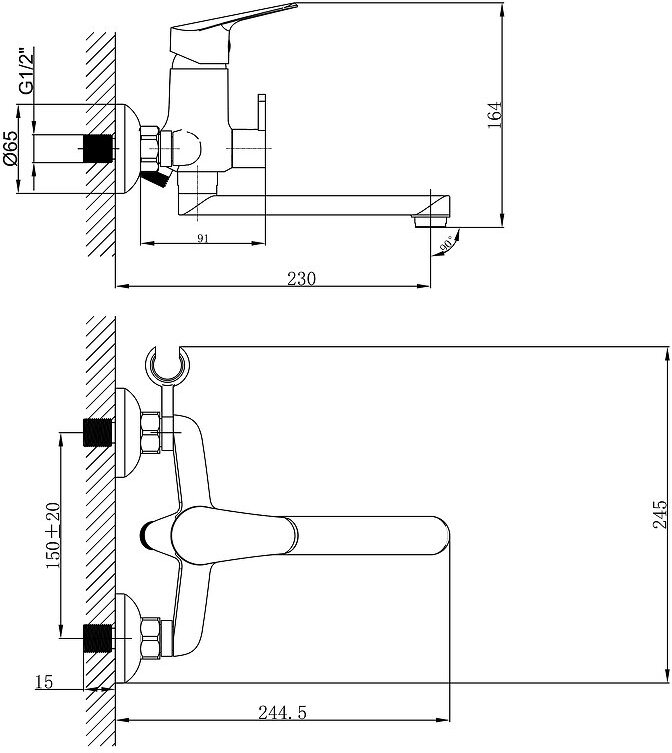 Смеситель Lemark Partner LM6513C универсальный