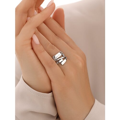 Кольцо Самородок Малевич, серебро, 925 проба, чернение, размер 17, серебряный amberholl серебряное кольцо в классическом стиле с янтарём лимонного цвета амарант