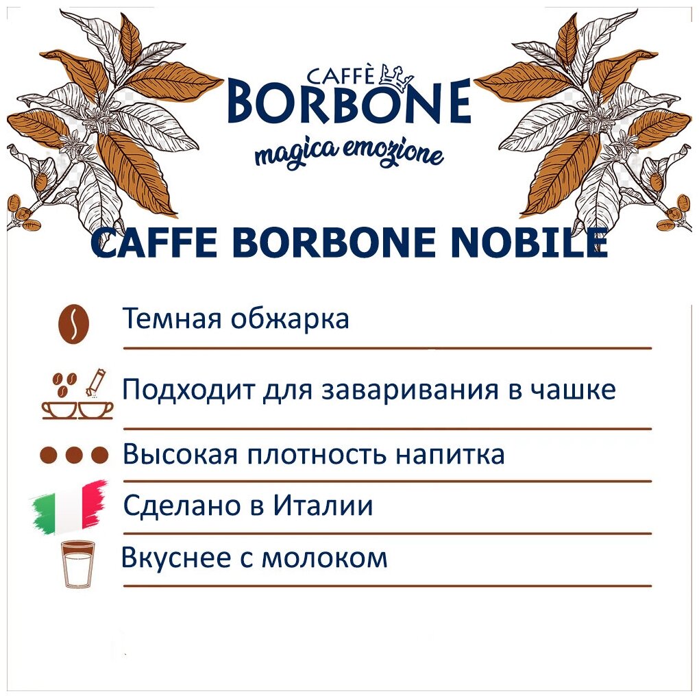 Молотый кофе Caffe Borbone Macinato Miscela Nobile 250гр - фотография № 2