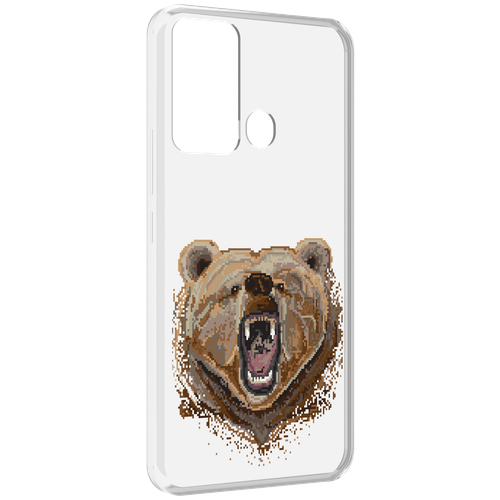 Чехол MyPads пиксельный медведь для Infinix Hot 12i задняя-панель-накладка-бампер