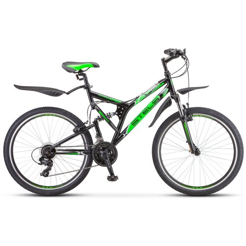 фото Двухподвесный велосипед stels challenger v z010 (2023) 20" черно-зеленый (176-186 см)