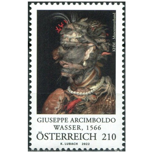 Австрия 2022. Вода (1566), Джузеппе Арчимбольдо (MNH OG) Почтовая марка