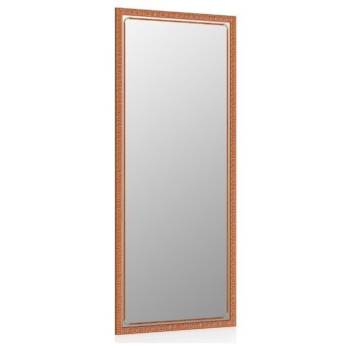 Зеркало 119Б тёмная вишня, греческий орнамент, ШхВ 50х120 см., зеркала для офиса, прихожих и ванных комнат, горизонтальное или вертикальное крепление