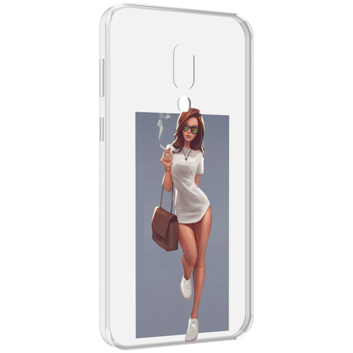 Чехол MyPads девушка-в-белой-футболке женский для Meizu 16 Plus / 16th Plus задняя-панель-накладка-бампер