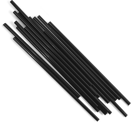 Трубочки пластиковые черные 12,5х5мм - фотография № 3