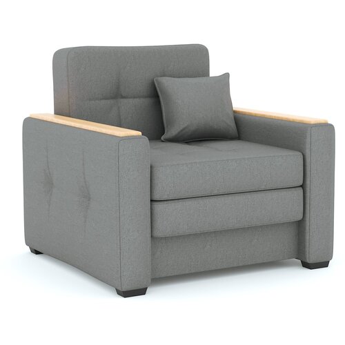 Кресло-кровать Этро Вуд в рогожке Дрим грей, спальное место 70*205