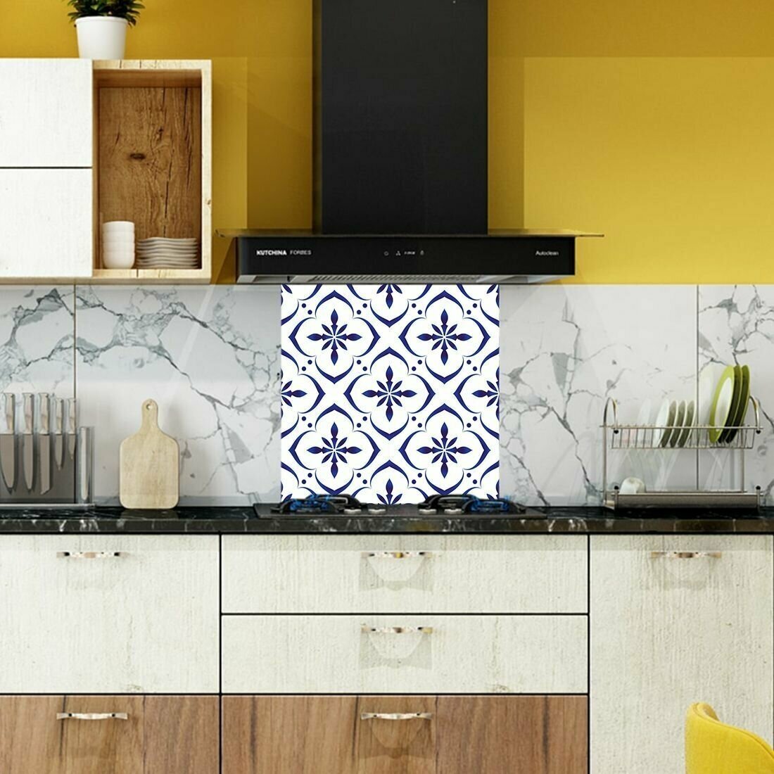 Защитный экран для кухни 600 х 600 х 3 мм "Мозаика", акриловое стекло на кухню для защиты фартука, прозрачный монолитный поликарбонат, 600-012 - фотография № 4