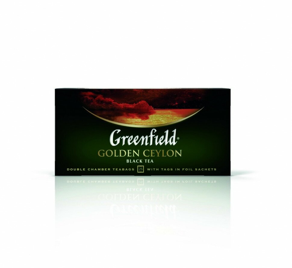 Чай черный в пакетиках для чашки Greenfield Golden Ceylon (Гринфилд Голден Цейлон), 25*2 г