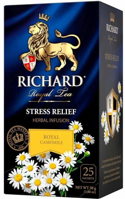 Richard Чай фруктовый, Royal Camomile, Stress Relief, 25 шт