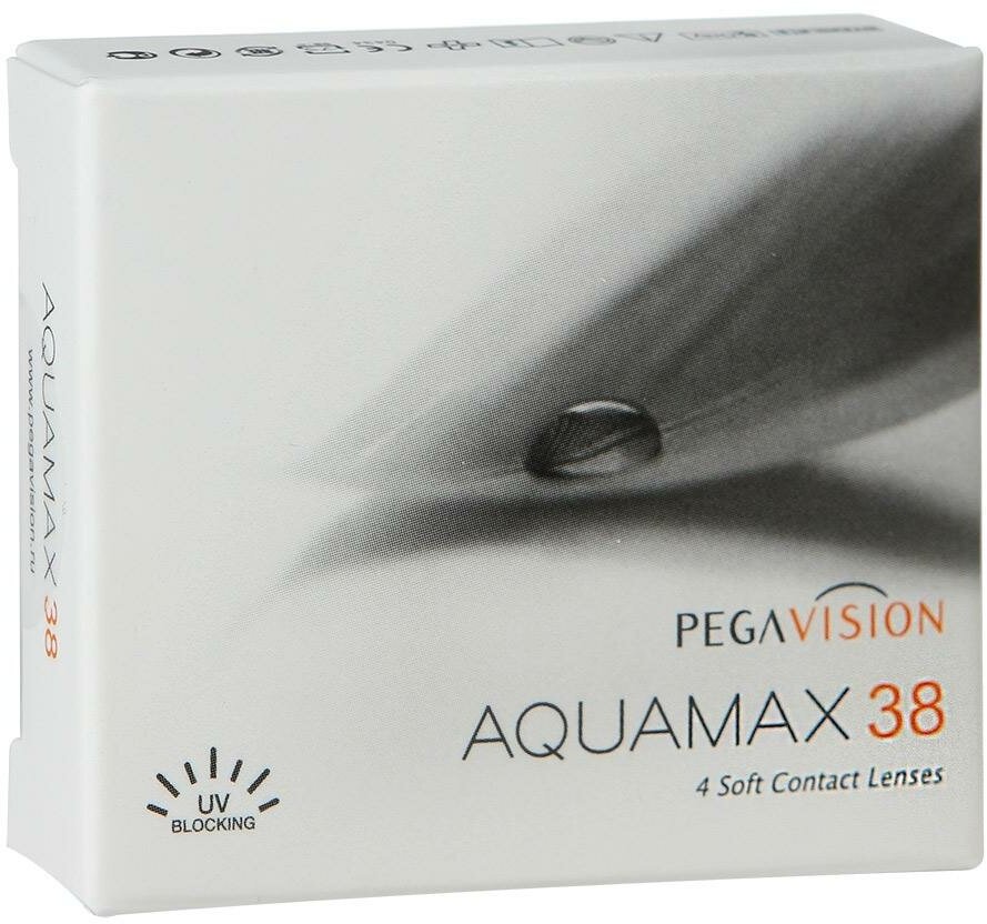 AQUAMAX 38 4 линзы В упаковке 4 штуки Оптическая сила -2 Радиус кривизны 8.6