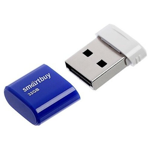 Флешка Smartbuy Lara, 32 Гб, USB2.0, чт до 25 Мб/с, зап до 15 Мб/с, синяя