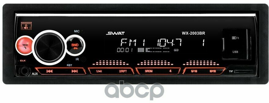 Автомагнитола Swat Wx-2003Br, 1 Din Медиа Ресивер 4Х50 Вт, Mp3, Usb, Sd, Bt Красн. Подсветка Swat арт. SWAT WX-2003BR